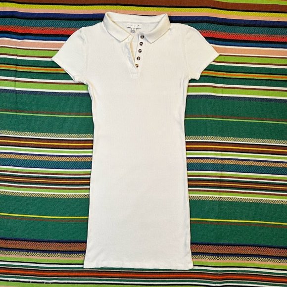 S O L D Topshop sporty ribbed polo mini dress in white size small - Picture 8 of 11